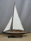 A model single masted boat, H105cm