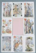 Pack of transformation playing cards, unknown maker, with pink backs