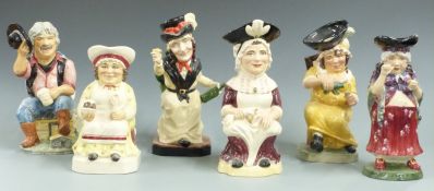 Six Kevin Francis limited edition character jugs including Maurice Wideman, The Snuff Taker,