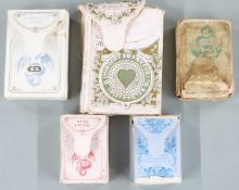 Five packs of Bernhard Dondorf playing cards including three patience packs, comprising pack numbers
