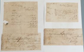 Rear Admiral Sir Thomas Pasley 1734-1808: Two accounts from J Farmer Silversmith of 127 Oxford St to