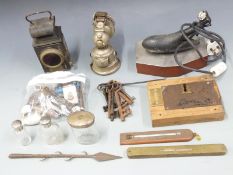 A part from a Lancaster bomber mounted on a plinth made into a lamp, vintage lights, keys, silver