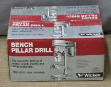 Wickes bench pillar drill, unused
