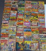 Fifty-five various crime and detective comics including Down With Crime, Crime Detective, The