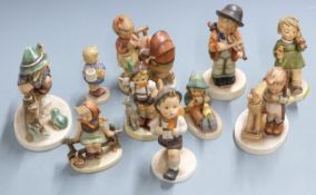 Ten Goebel Hummel figures including fiddle player