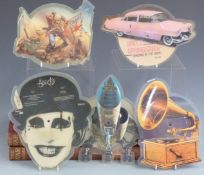Approximately 25 shaped picture discs including Iron Maiden, The Addicts, Toto, Gary Numan, Bruce