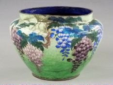 Japanese Ginbari cloisonné enamel jardiniere, diameter 19cm