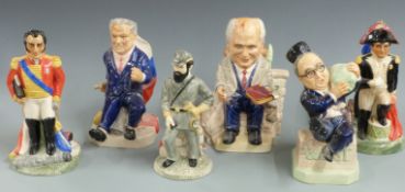 Six Kevin Francis limited edition character jugs including Stonewall Jackson, Boris Yeltsin,