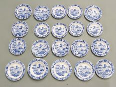19thC childs/dolls house blue and white dinner ware impressed Hackwood