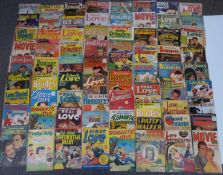 Seventy-one vintage love and romance comics including Movie Love, Heart Throbs, Life Story,