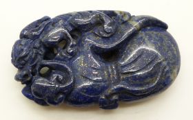 Chinese lapis lazuli carving, 7 x 4cm