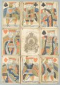 Hardy & Sons part pack of playing cards with old frizzle ace, single ended court cards and blue