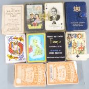 Various playing cards including Simpson Piccadilly Francois, Goodall Rameses fortune telling