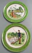 Two Wedgwood humorous fishing/angling plates 'In a Fix' and 'Those Horrid Boys', diameter 25.5cm