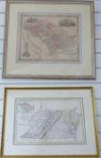Two American maps comprising A.J. Johnson (1827-1884) and B.P Ward, 19thC map of Washington D.C, '