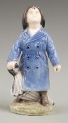 Copenhagen figure of a child with umbrella, H18cm