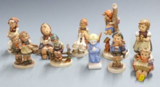 Ten Goebel Hummel figures including angel
