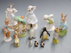 Royal Worcester figurines, Royal Albert / Beswick Beatrix Potter figures, Royal Doulton Snowman etc