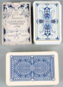 Three packs of Ferd. Piatnik, Vienna playing cards to include a boxed No. 77 pack and a pack with