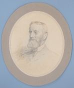 Frederick Samuel Beaumont, RI (1861-1954): Pencil portrait of a bearded man, possibly George Bernard