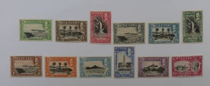 St Lucia 1932 Pictorial series, 1/2d - 10s mint SG113-24
