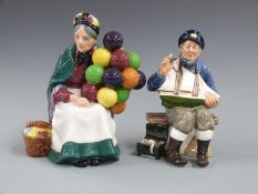 Royal Doulton Balloon Seller and Tall Story figures, tallest 18.5cm