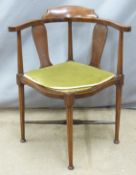 Edwardian inlaid mahogany armchair