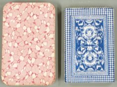 Two packs of Italian playing cards, one marked Raaf Pignalosa Angolo S.Tommaso d Aquino 3 Napoli