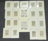 Sixteen Georgian Owen and Bowen county and road maps, mostly Welsh interest, each approximately 18.5