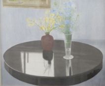 Michael Williams (b1936) watercolour 'Wild Flowers on a black table', initialled and dated 06