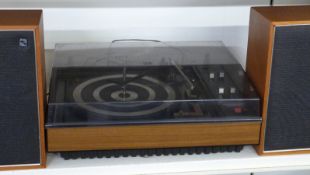 Fidelity 'Stereosound Super 10 DL' record player with BSR deck and matching Decca speakers