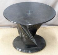 A designer style glass coffee table, diameter 57cm x H44cm