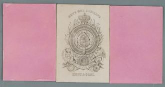 Hunt & Sons pack of playing cards with old frizzle ace, single ended court cards and pink backs