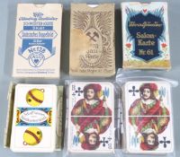 Six packs of German playing cards including Straslund and Eduard Buttner