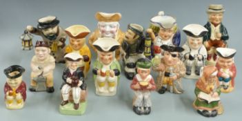 Fifteen Toby character jugs including Tony Wood