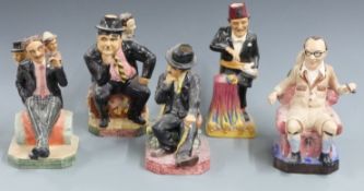 Five Kevin Francis limited edition character jugs comprising Eric Morecambe, Laurel and Hardy, Tommy