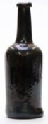 Late 18th/ early 19thC green glass wine bottle, 27.5cm tall