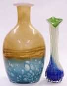 Two studio art glass vases, largest 43cm tall