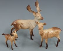Beswick stag, doe and fawn