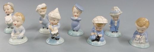 Wade nursery rhyme figures, Tinker, Tailor, Soldier, Sailor, Rich Man, Poor Man, Beggar Man and