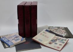 Three albums of Isle of Man and Guernsey mint stamps and gutter pairs, mini sheets etc and sundry