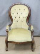 Victorian wood framed nursing chair