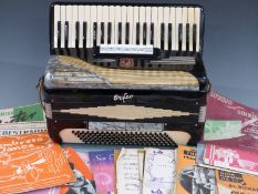 Orfeo Italian piano accordion 120 bass, seven treble couplers, two bass couplers in black