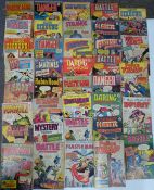 Thirty-eight Super comics including Plastic Man, Danger, Strange Planets, Battle Stories, Mystery