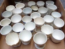 Approximately 27 egg cups including White Star Line, Titanic 1912, armorial, Miniature Rifle Clubs