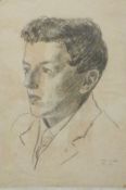 Dennis William Dring (1904-1990), pencil self portrait, signed and dated February 1921 lower