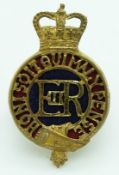 British Army Household Battalion gilt hat badge