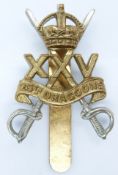 British Army 25th Dragoons officer's gilt cap badge