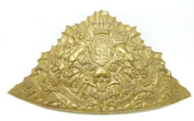 British Army 17th Lancers other ranks helmet plate with battle honours including Balaclava