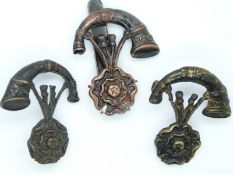 Three British Army King's Liverpool Regiment 6th Battalion metal badges
